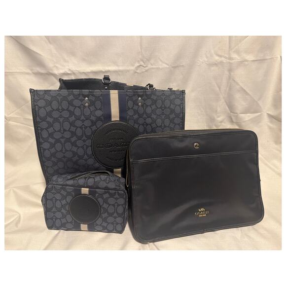 COACH XL Tote with Matching Laptop Bag and Makeup Bag Dempsey - Picture 1 of 8